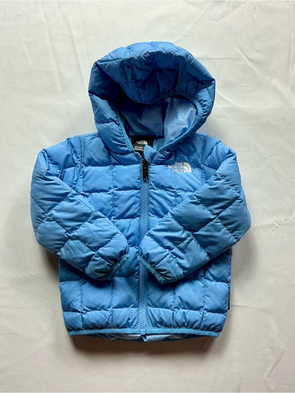 The North Face Sky Blue Quilted Hooded Jacket